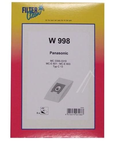 000829-K Bolsa papel aspiradora Panasonic MC-3300, MC-3310, MC-E601, MC-E603
