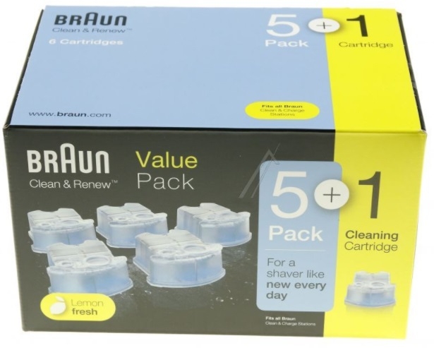 81662201 CCR5+1 PACK DE 5+1 RECAMBIOS DE LÍQUIDO LIMPIADOR BRAUN SERIES 3, 5, 7 ; 340, 8991, 570CC, 395CC, 799CC-6 WET&DRY, 7893S, 760CC, 390CC, 5897